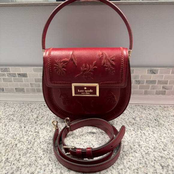 Kate Spade Reegan Botanical Embroidered Saddle Bag Crossbody - Picture 3 of 15